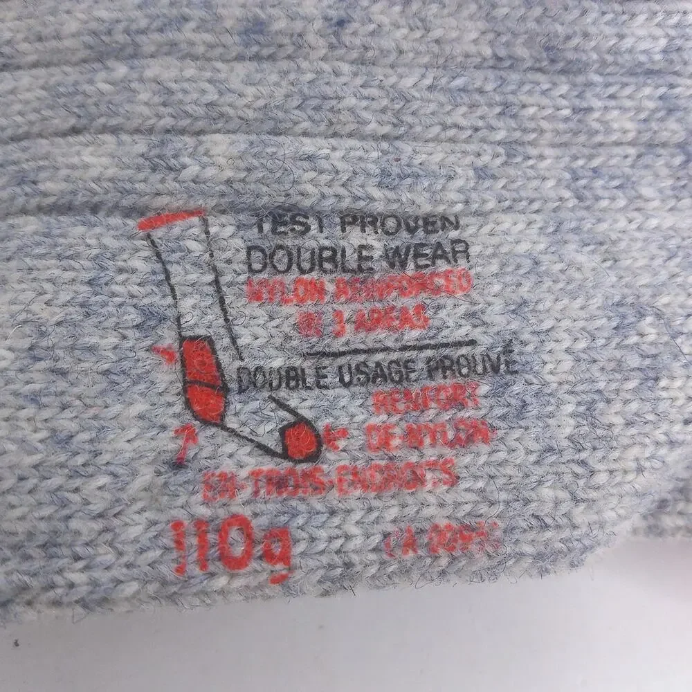 Vintage Glenknit Wool Socks Canada Grey Mens 7-8.5 Womens 8.5-10 New